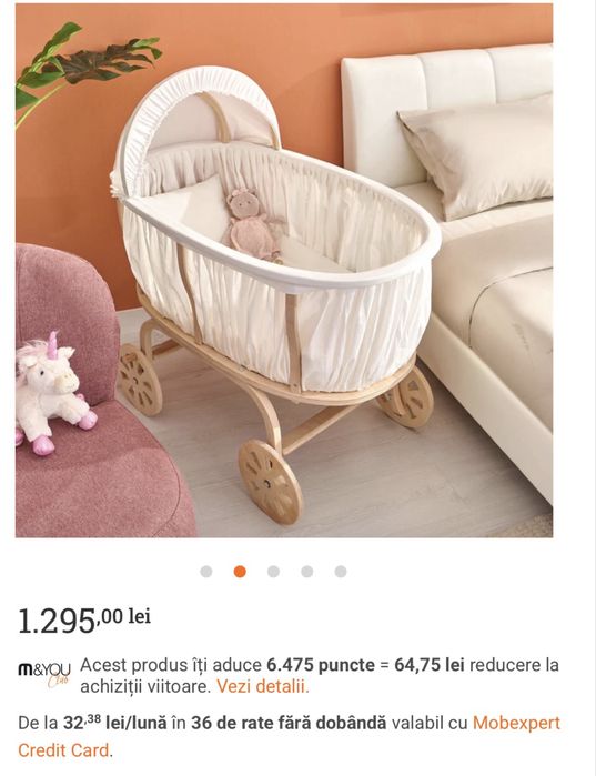 Patut bebe lemn masiv + accesorii  patut  model vintage