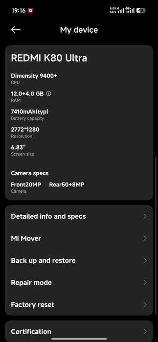 Redmi k80 ultra 256gb 12 gb ram