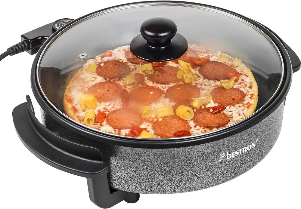 ПРОМО 2г Гаранция Нов Дълбок Уок Тиган Bestron AHP1200, 1200W, 28.5см