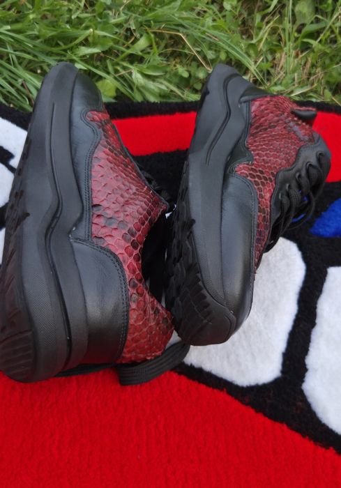 Sneakers handmade din piele naturală şi piele naturală de piton
