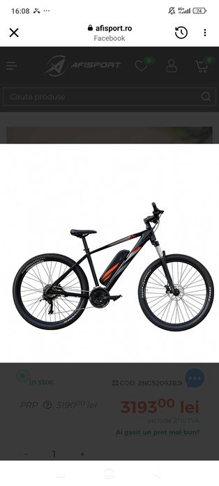 Bicicleta electrica Prophete nouă în garanție