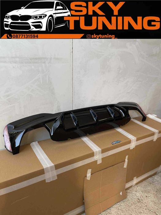 Bmw G30 M дифузьор Бмв г30 добавка задна броня с щипки висок клас