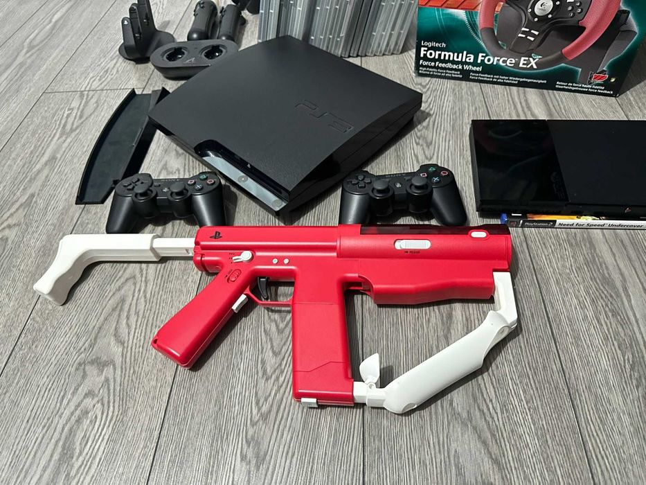 Consolă PlayStation 3 +17Jocuri+accesorii+Volan Logitech+Ps2+Joc
