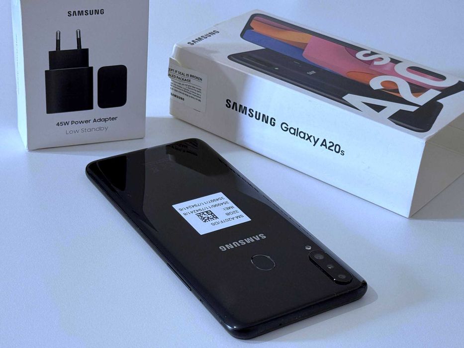 Бартер! НОВ! Samsung Galaxy A20S Black (Черен) + 45W Адаптер / зарядно