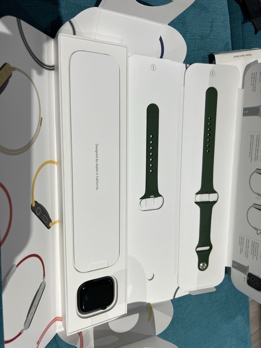 Apple Watch Seria 7, 41mm, Green Aluminium+7 curele