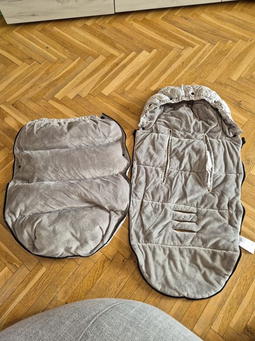 Универсален чувал за количка Ricokids, Сиво-бял, 95 х 48 cm