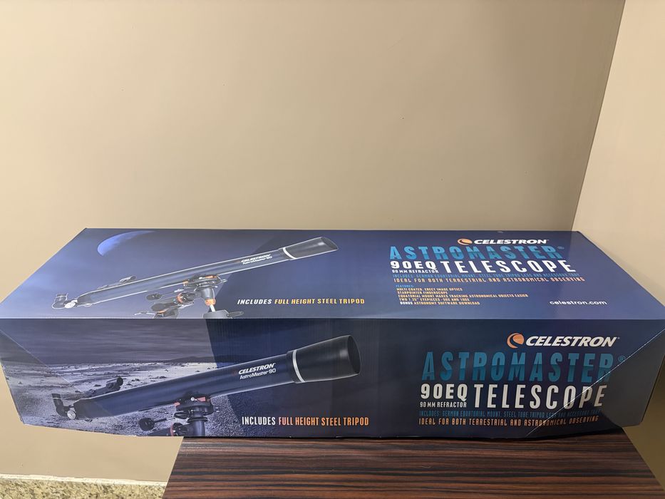 Celestron AstroMaster 90EQ  – телескоп НЕИЗПОЛЗВАН, пълен комплект