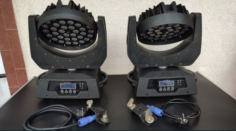 2 bucati led wash zoom moving head light rgbw