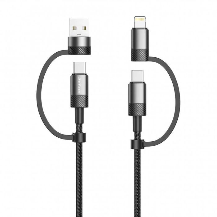 Кабел 4в1 USB към Lightning/ Type-C към Type-C - 1 метър