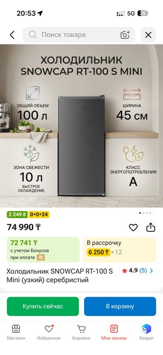 Холодильник SNOWCAP RT-100 S Mini серебристый