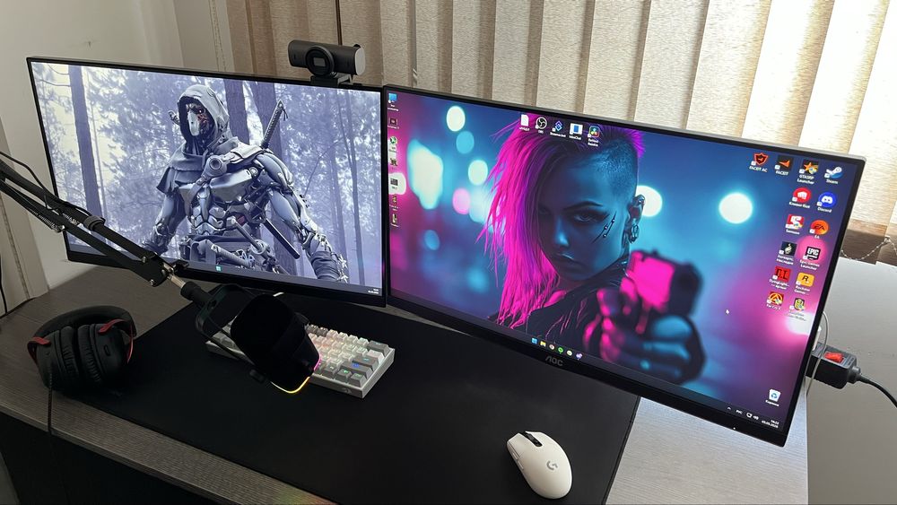 СПЕШНО! RTX 4060 + R7 5700x3d (PC + 2 монитора + периферия + стол)