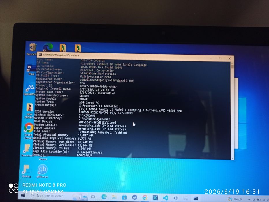 Lenovo G505 X64 sotiladi,