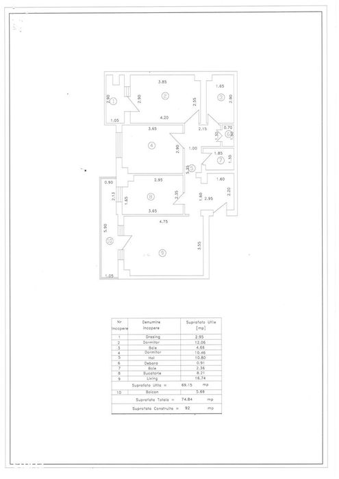 Apartament 3 camere, etaj 3, VASLUI - zona GARA;