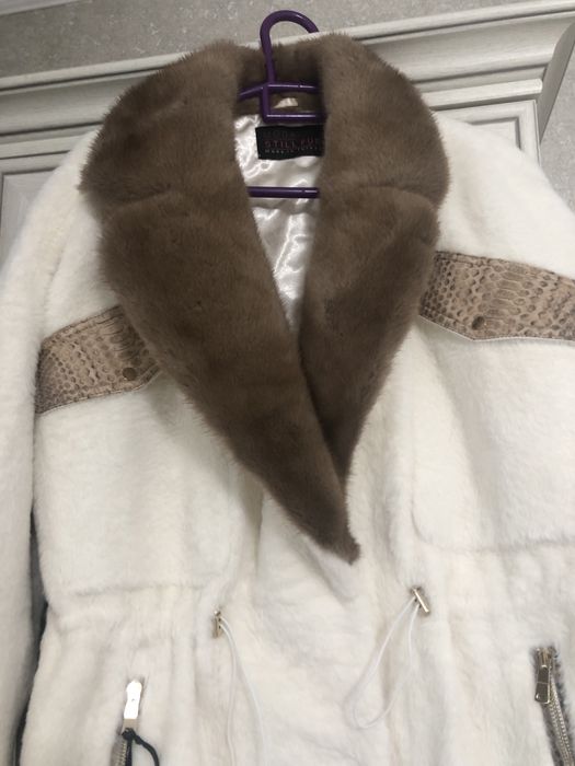 Шуба алькантара воротник норка