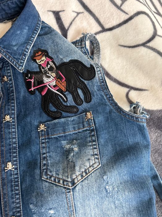 Djofra-дънкова риза с пера