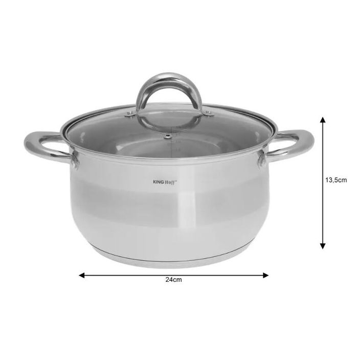 Set 5 oale cu capac, Inox, dimensiuni 16/16/18/20/24cm, Fund termic