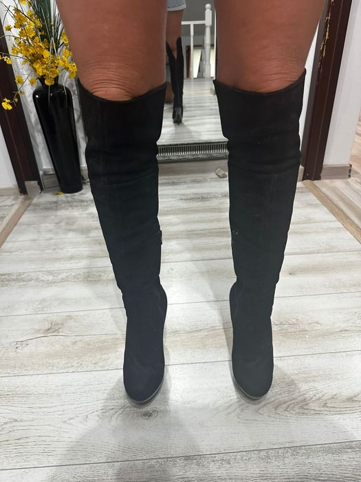 Cizme lungi piele intoarsa 37!