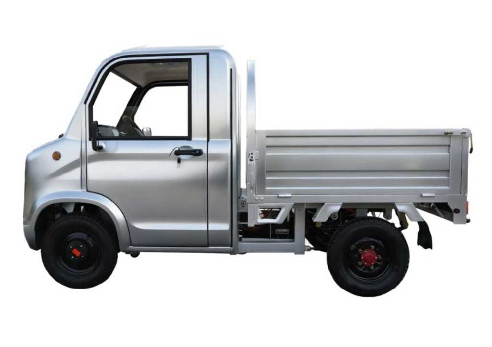 Masina Electrica Triciclu cu Cabina incalzita, Volan, Fara Permis CIV RAR inclus, Cargo TUK TUK Bena Basculabila Baterie 80Ah