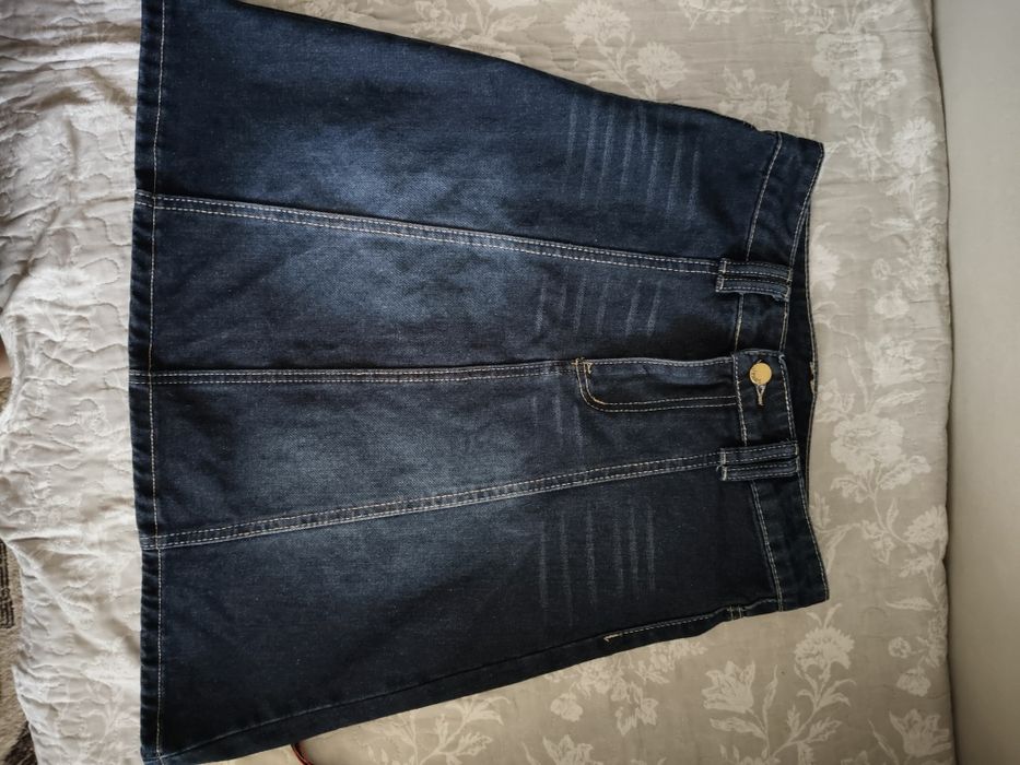 Джинсовая юбка трапеция