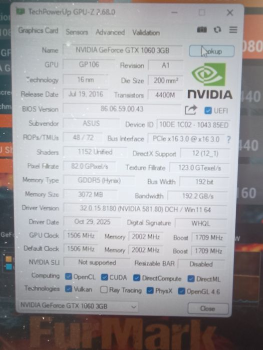 ASUS Phoenix GTX 1060 3GB