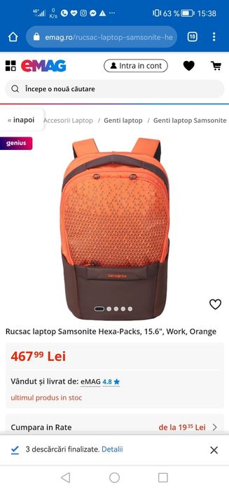 Vand Rucsac Samsonite Office Laptop ( Geanta ghiozdan Scoala lamonza )