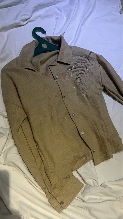 Рубашка темно бежевый