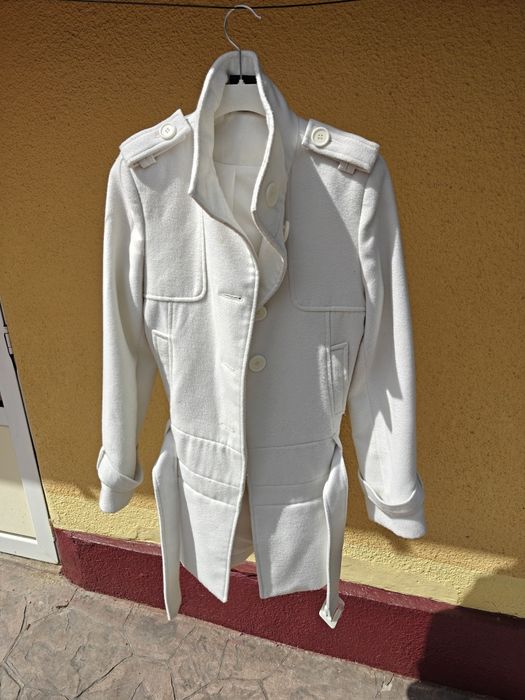Palton dama culoare alba