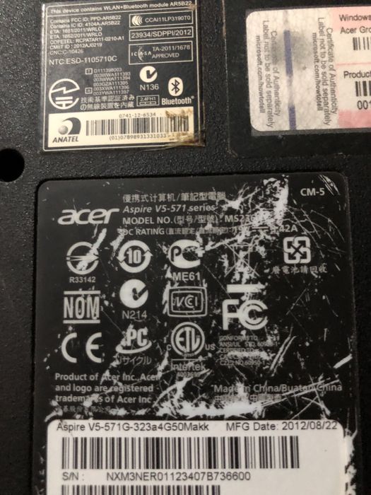 Acer v5 571 ноутбук  запчастга сотилади