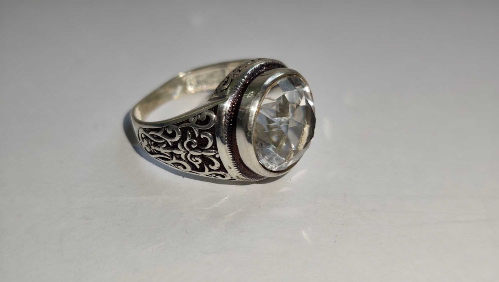 Кольцо серебряное с камнем ГОРНЫЙ ХРУСТАЛЬ