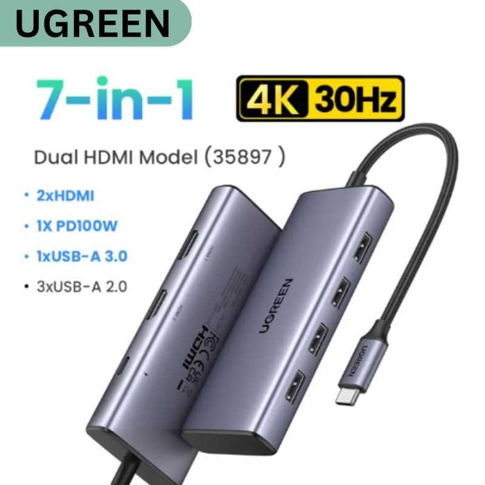 UGREEN 7-in-1 USB-C Hub — универсальный адаптер. есть доставка