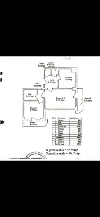 Apartament 2 camere, 2 balcoane , an 1982-1984