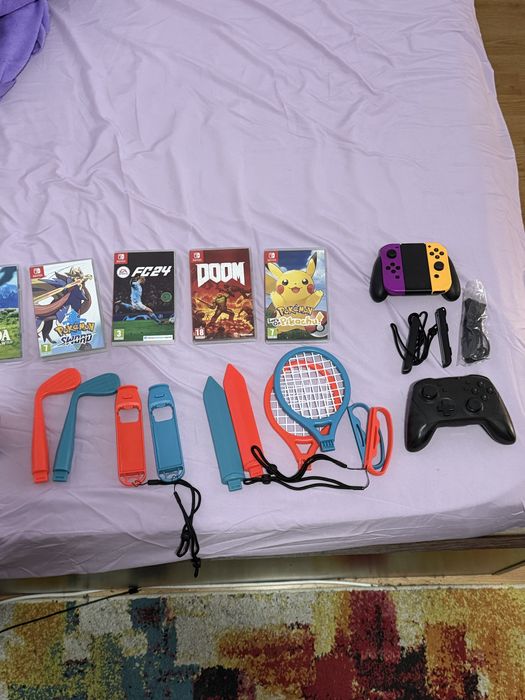 Nintendo Switch OLED + Jocuri & Accesorii – de Vânzare