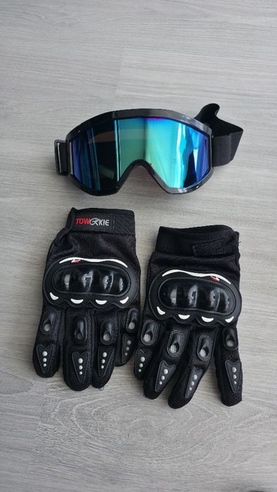 Vand cască off-road/cross Helno + mănuși si ochelari