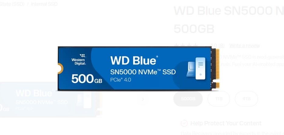 Твърд диск SD SSD Blue SN5000 NVMe 500GB