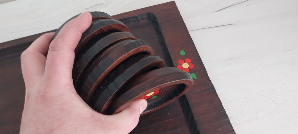Дървени подложки эа чаши