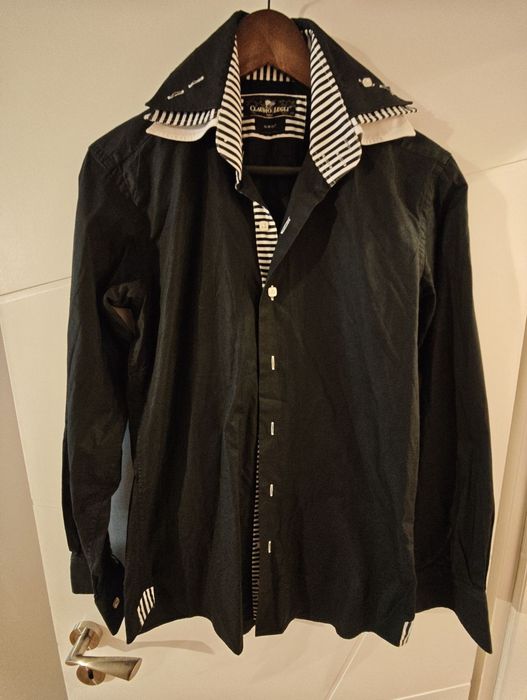 Мъжка черна риза Claudio Lugli