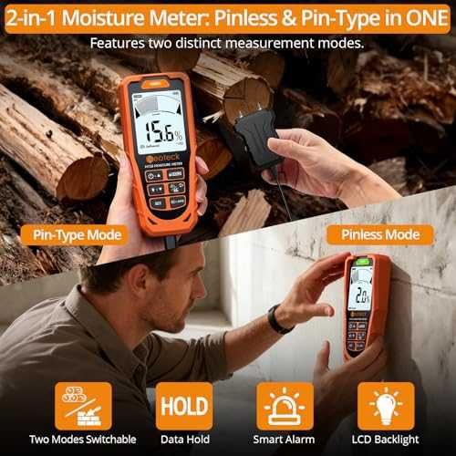 Нов Дигитален влагомер Neoteck, 6 режима, аларма, за дърво и бетон дом
