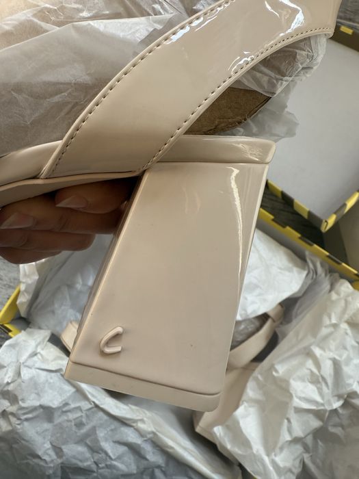 Дамски сандали Circus ny, Бежови, Лачени, 38.5