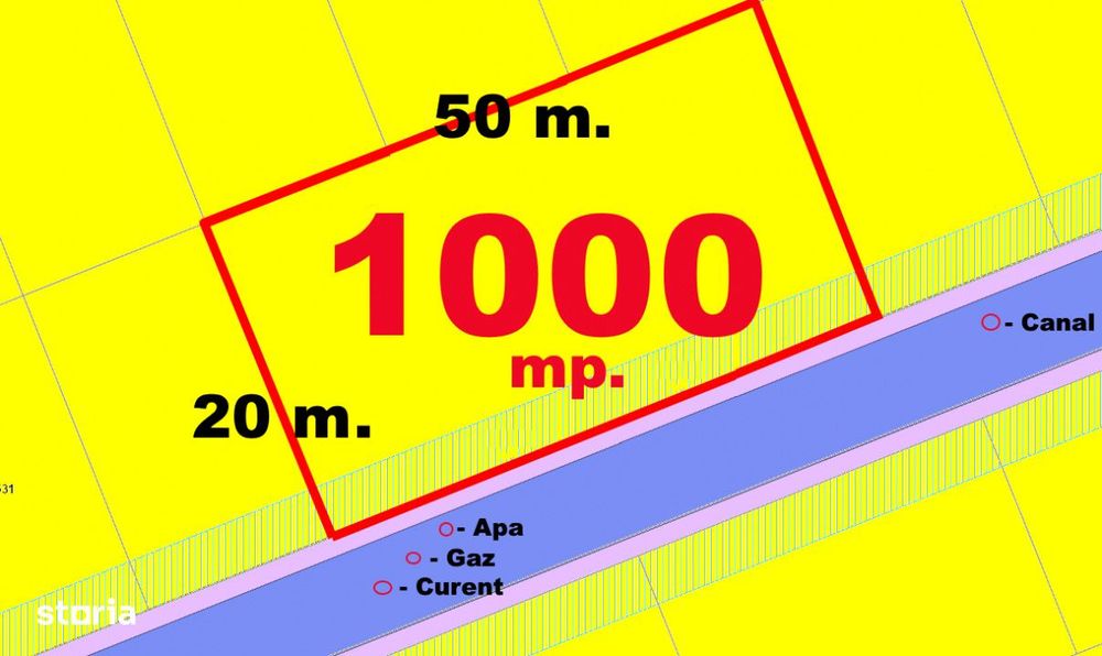1000 mp Teren intravilan Alba Micesti Orizont deschidere 50 m. toate u