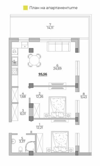 Комплекс с целогодишен басейн и парк във вътрешния двор