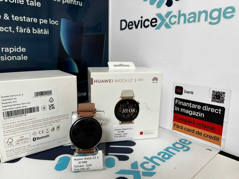 Ceas Huawei Watch GT 3 44 MM Gold Stainless Steel Case Mil-b19 * Garantie *Buy Back * deviceXchange