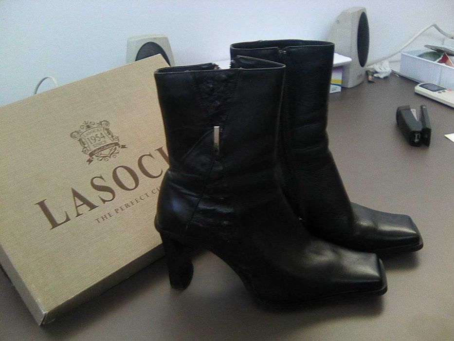 cizme imblanite piele  negre lasocki 37