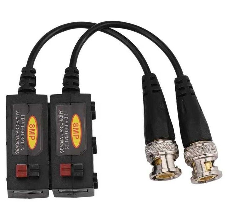 Видео Балун до 8 MPx Комплект от 2 броя Twisted Pair Transmitter 4K FULL HD 1080P Video Balun за 1MP/2MP/3MP/4MP/5MP/8MP HD-CVI/AHD/HD-TVI/CVBS Камери