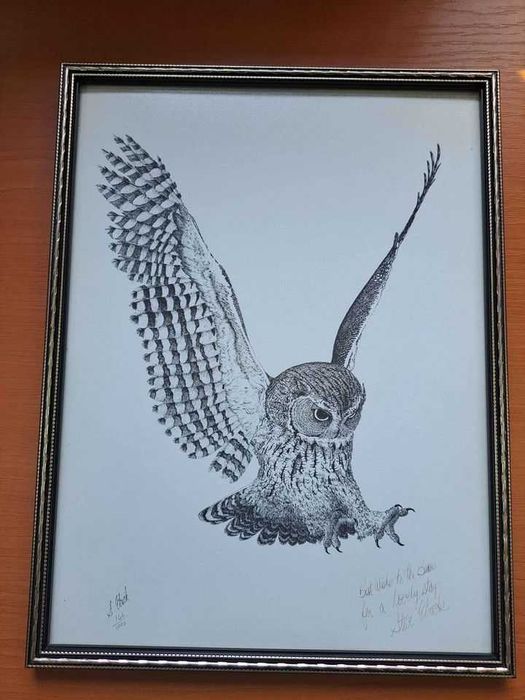 2 tablouri creion semnate-dedicatie provenienta Anglia