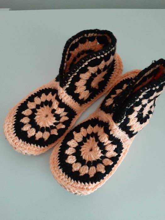 Вязаные  тапочки
