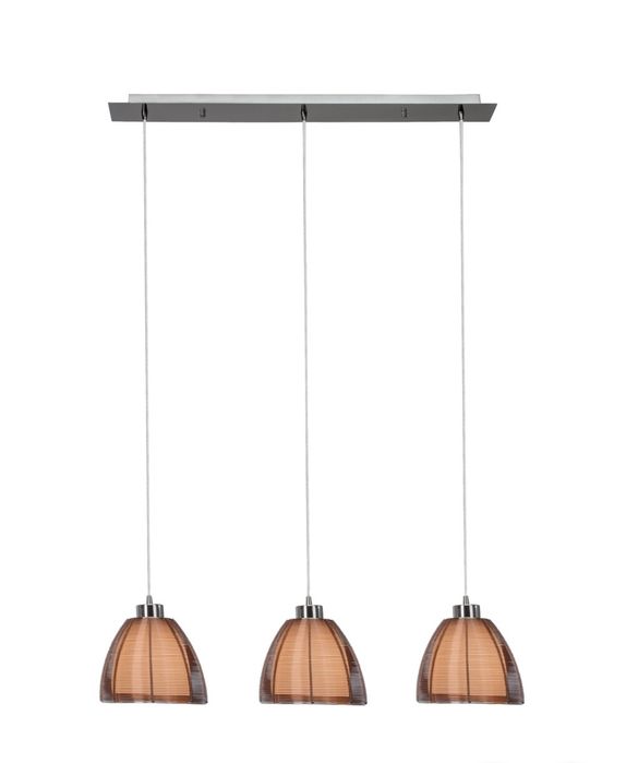 Lampă suspendată Brilliant Relax bronz, crom, 3 becuri