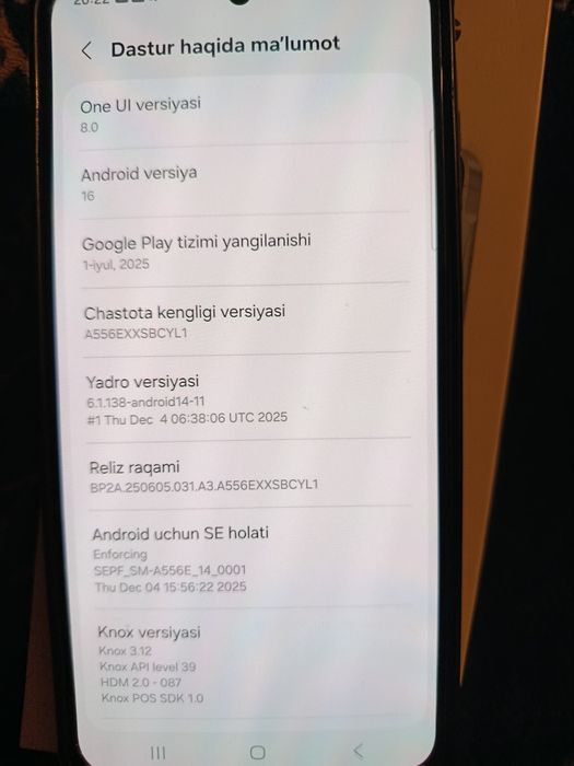 Samsung A 55 holati ideal
