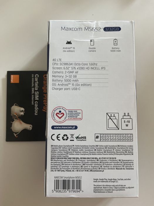 Smart mobil Maxcom MS652 sigilat