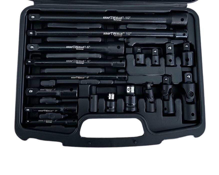 Комплект ударни преходници и удължения 18 части - KraftWelle