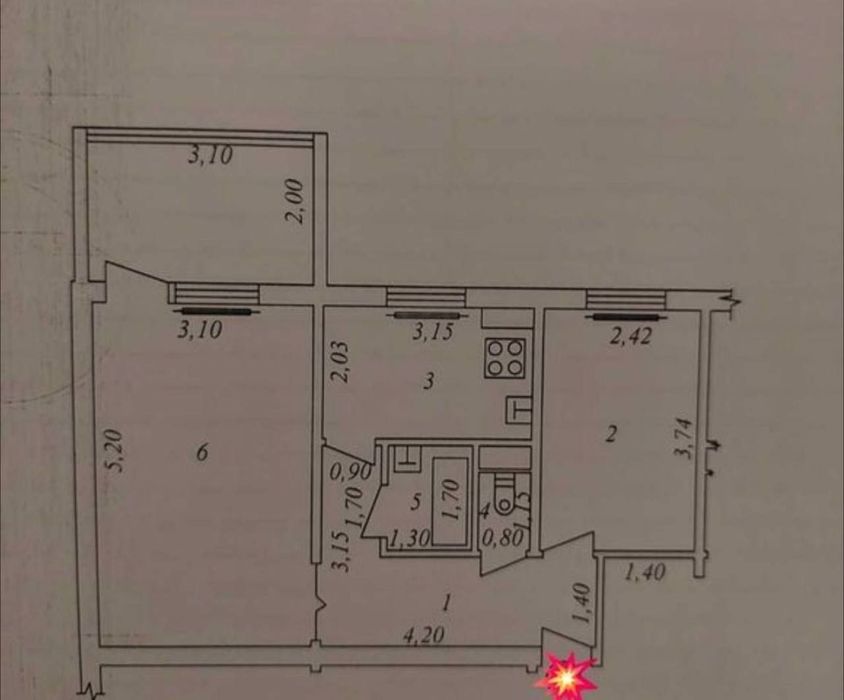 Продается 2х комнатная Кушбеги